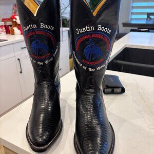 BNWT Justin PRCA Teju Lizard Cowboy Boots